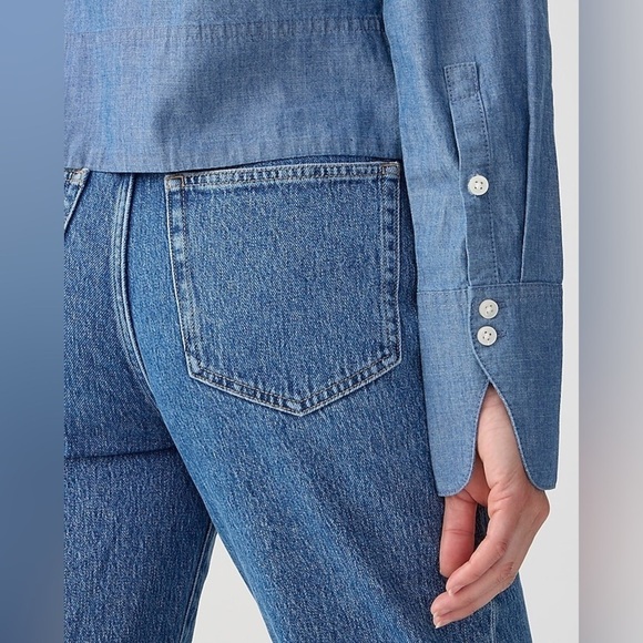 J Crew Cropped garçon shirt in chambray BT738 - Picture 2 of 6